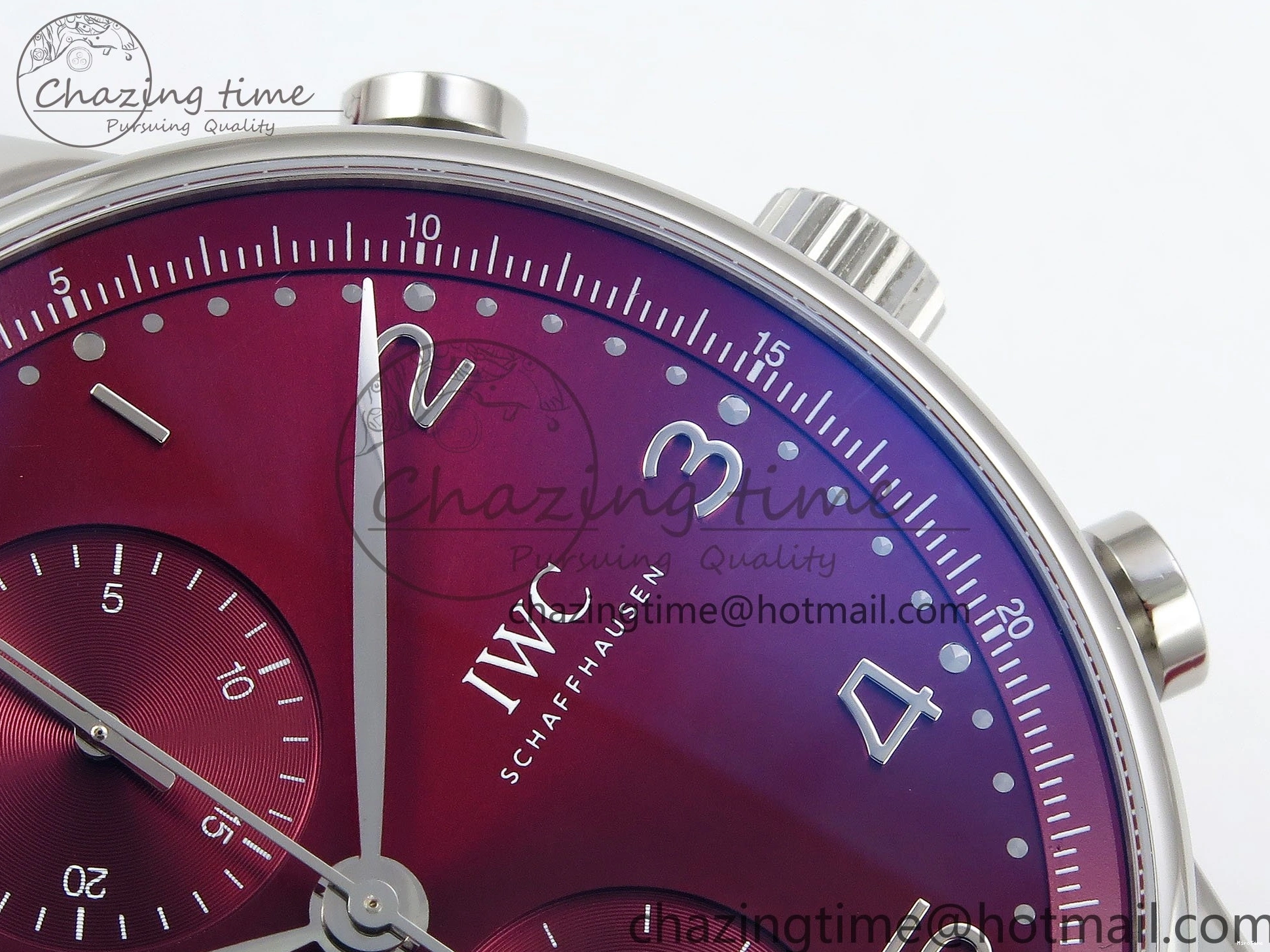 MIROTIME 0311 Reliable Portuguese Chrono IW3716 Z+F 1:1 Best Edition Red Dial on Red Rubber Strap A 7015